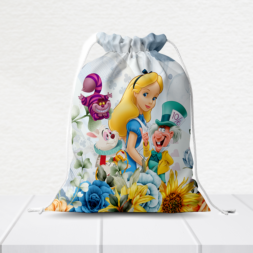 Sacolinha Personalizada Alice No País Das Maravilhas 20Cm X 15Cm