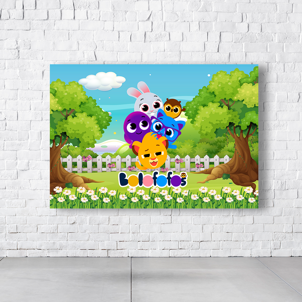 Painel Retangular Tema Bolofofos Em Tecido Oxford 100% Poliéster - Imagem 2