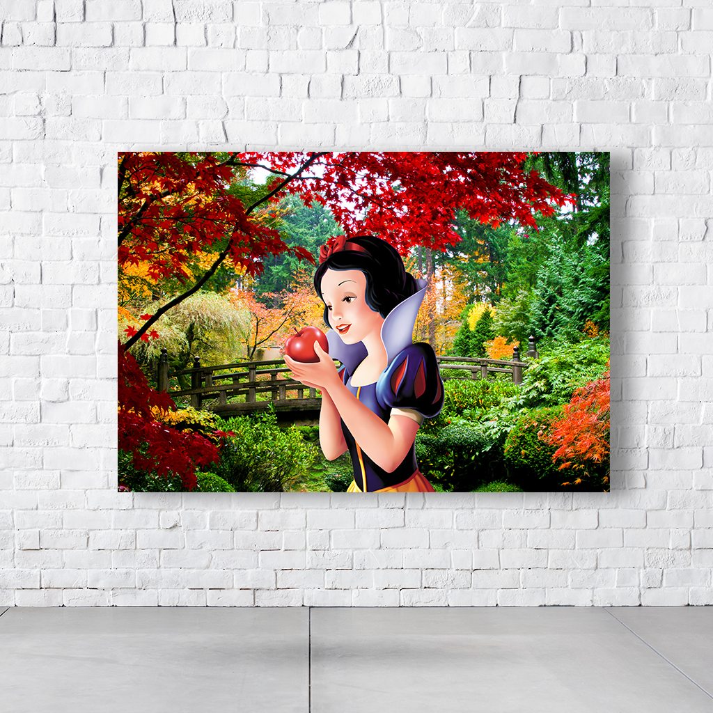 Painel Retangular Tema Branca De Neve Em Tecido Oxford 100% Poliéster