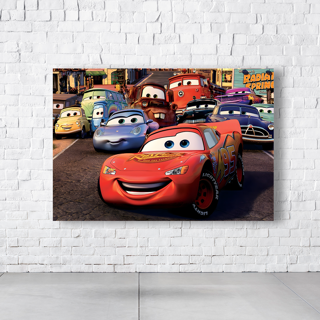 Painel Retangular Tema Carros Pixar Em Tecido Oxford 100% Poliéster  PAINEL882