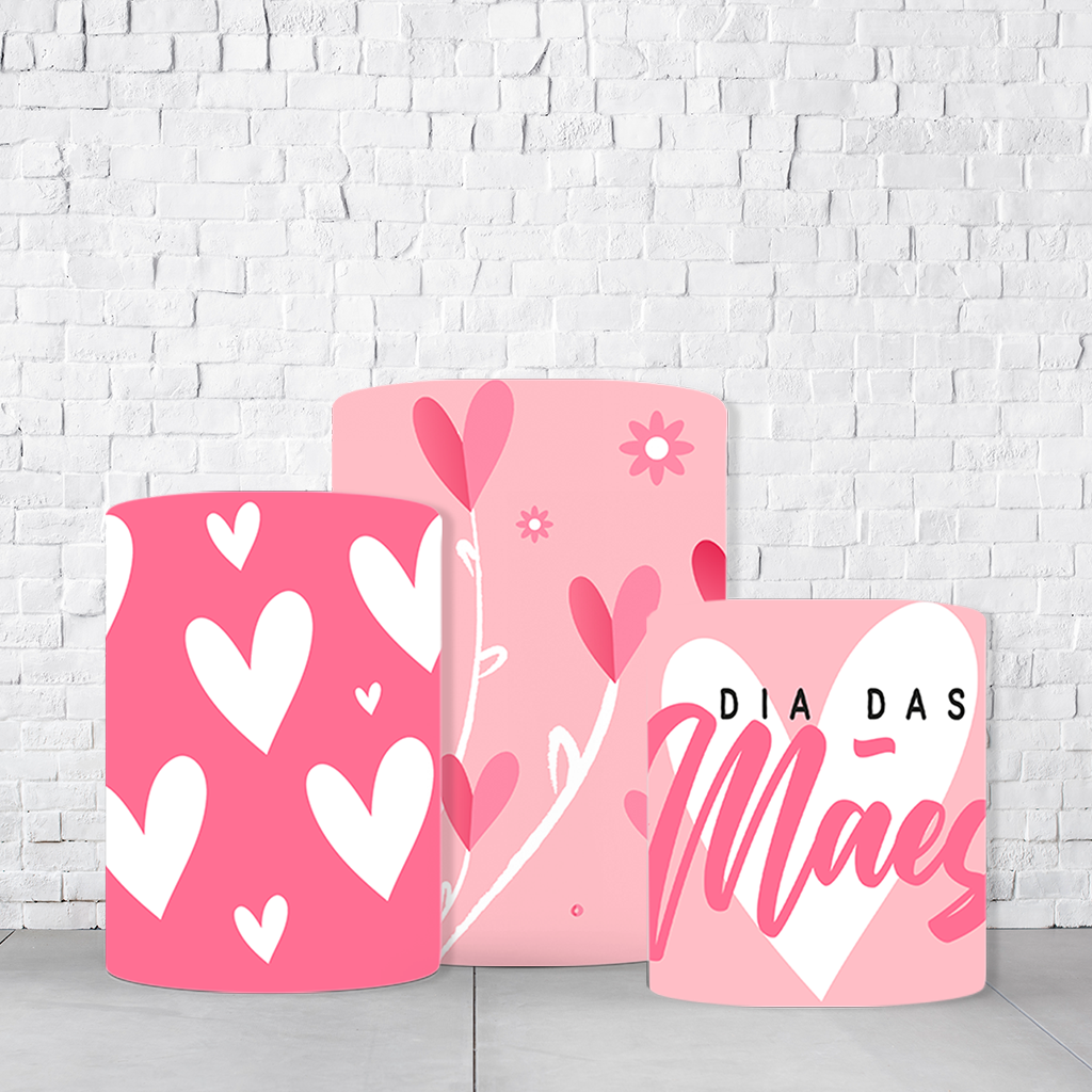 Trio de Cilindros Para Festas Dia Das Mães Em Tecido Helanca C/Elástico
