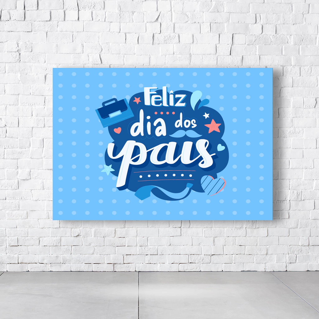 Painel Retangular Tema Dia Dos Pais Em Tecido Oxford 100% Poliéster - Imagem 3