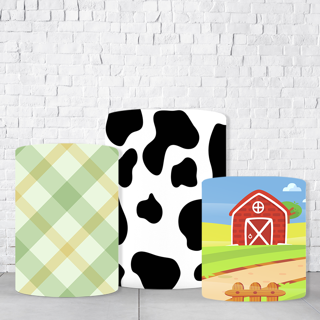 Trio de Cilindros Para Festas Fazendinha Em Tecido Helanca C/Elástico - Imagem 2