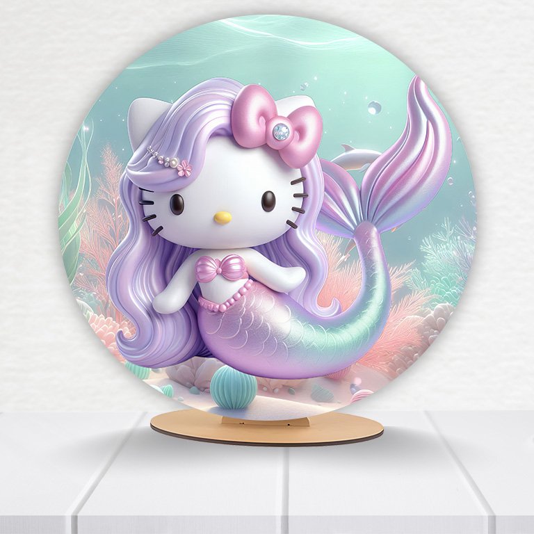 Painel Redondo 50x50 Hello Kitty - Imagem 12