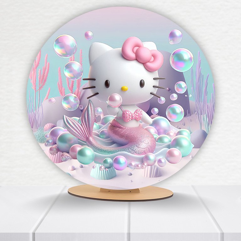 Painel Redondo 50x50 Hello Kitty - Imagem 9