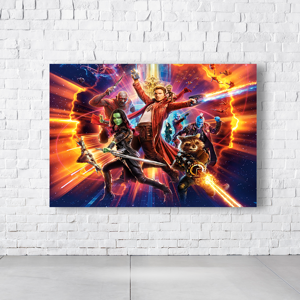 Painel Retangular Tema Guardiões Da Galáxia Em Tecido Oxford 100% Poliéster