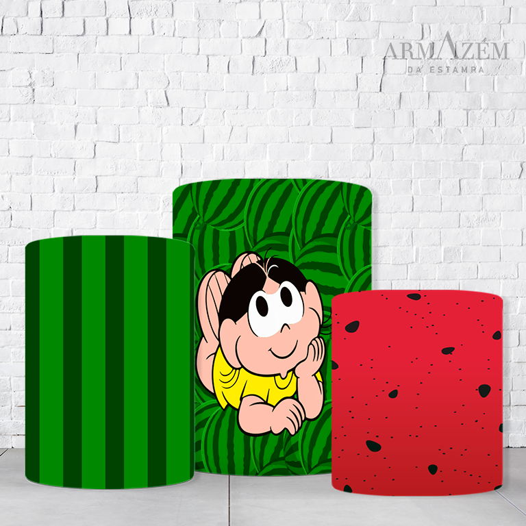 Trio de Cilindros Para Festas Magali Em Tecido Helanca C/Elástico  TRIODE112