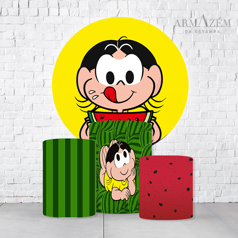 Kit Painel De Festa Magali + Trio De Cilindros Em Tecido  KITPAI855