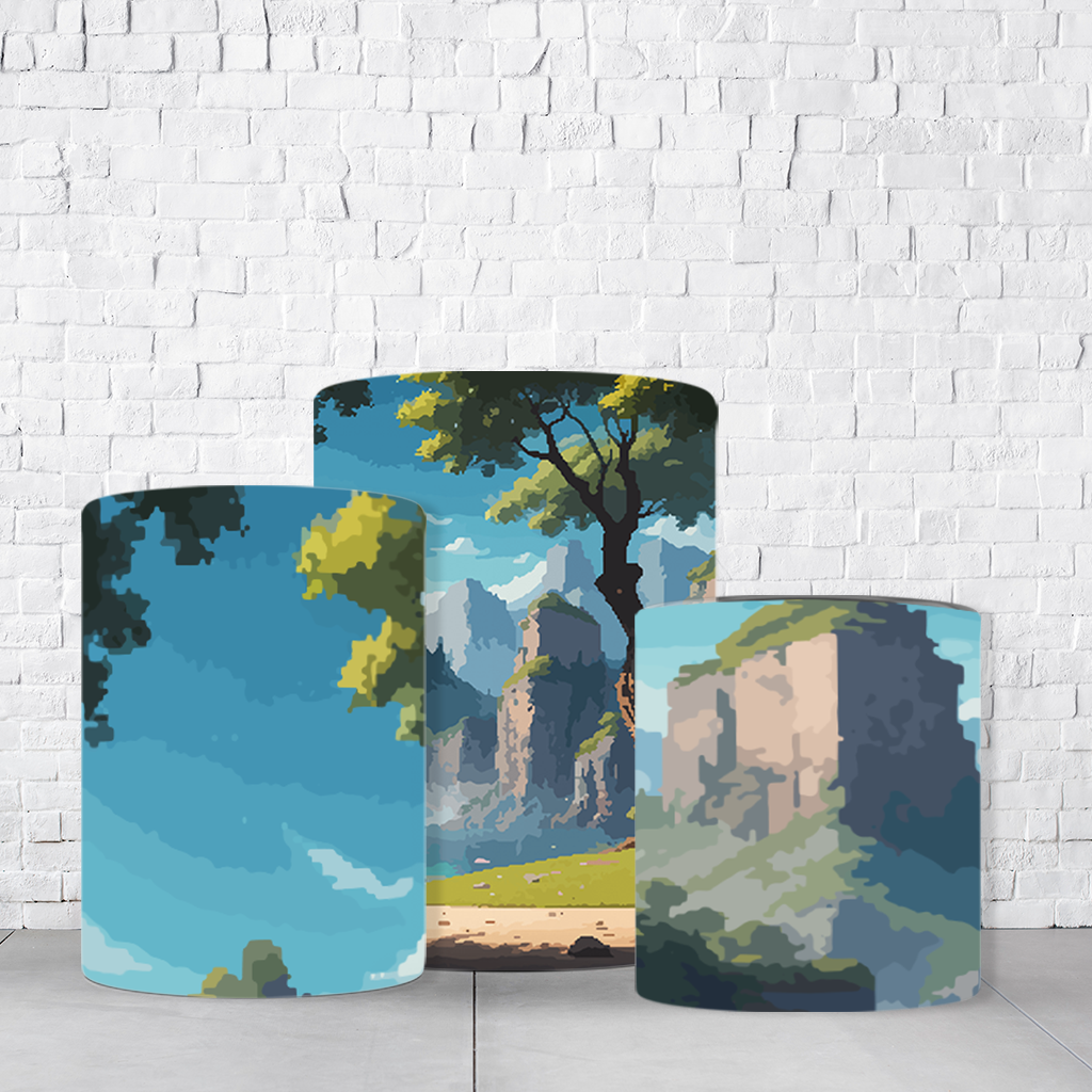 Trio de Cilindros Para Festas Naruto Em Tecido Helanca C/Elástico