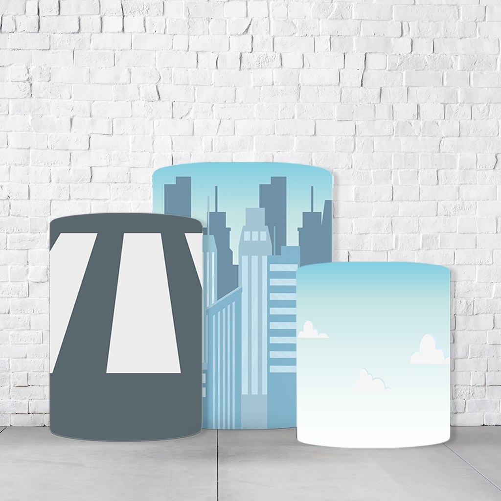 Trio de Cilindros Para Festas Poderoso Chefinho Em Tecido Helanca C/Elástico