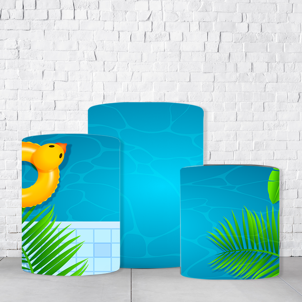 Trio de Cilindros Para Festas Pool Party Em Tecido Helanca C/Elástico