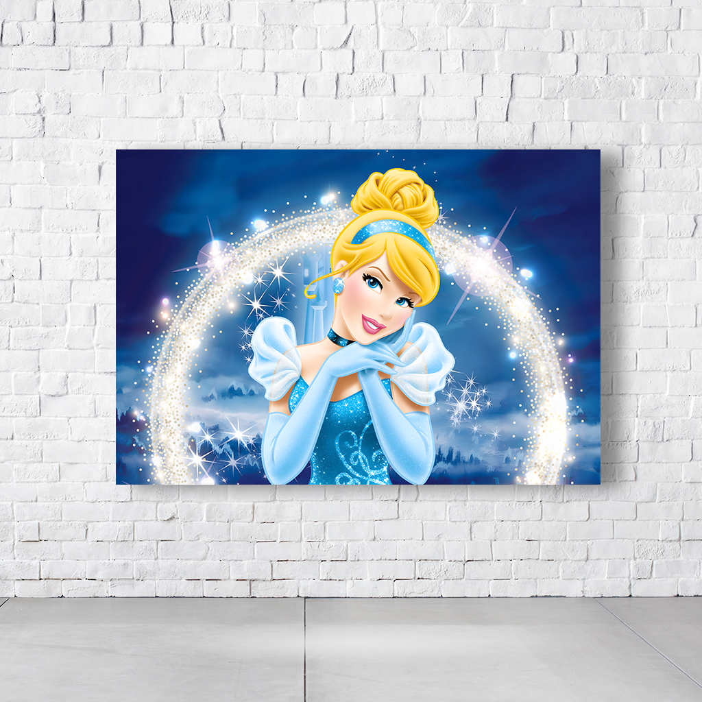 Painel Retangular Tema Cinderela Em Tecido Oxford 100% Poliéster