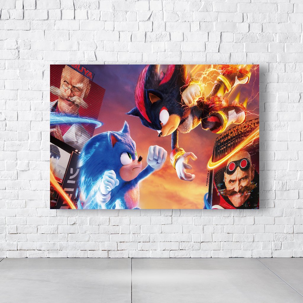 Painel Retangular Tema Sonic Em Tecido Oxford 100% Poliéster  PAINEL799