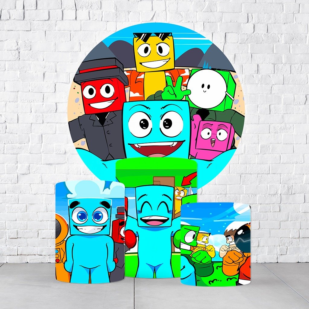 Kit Painel De Festa The Problems + Trio De Cilindros Em Tecido