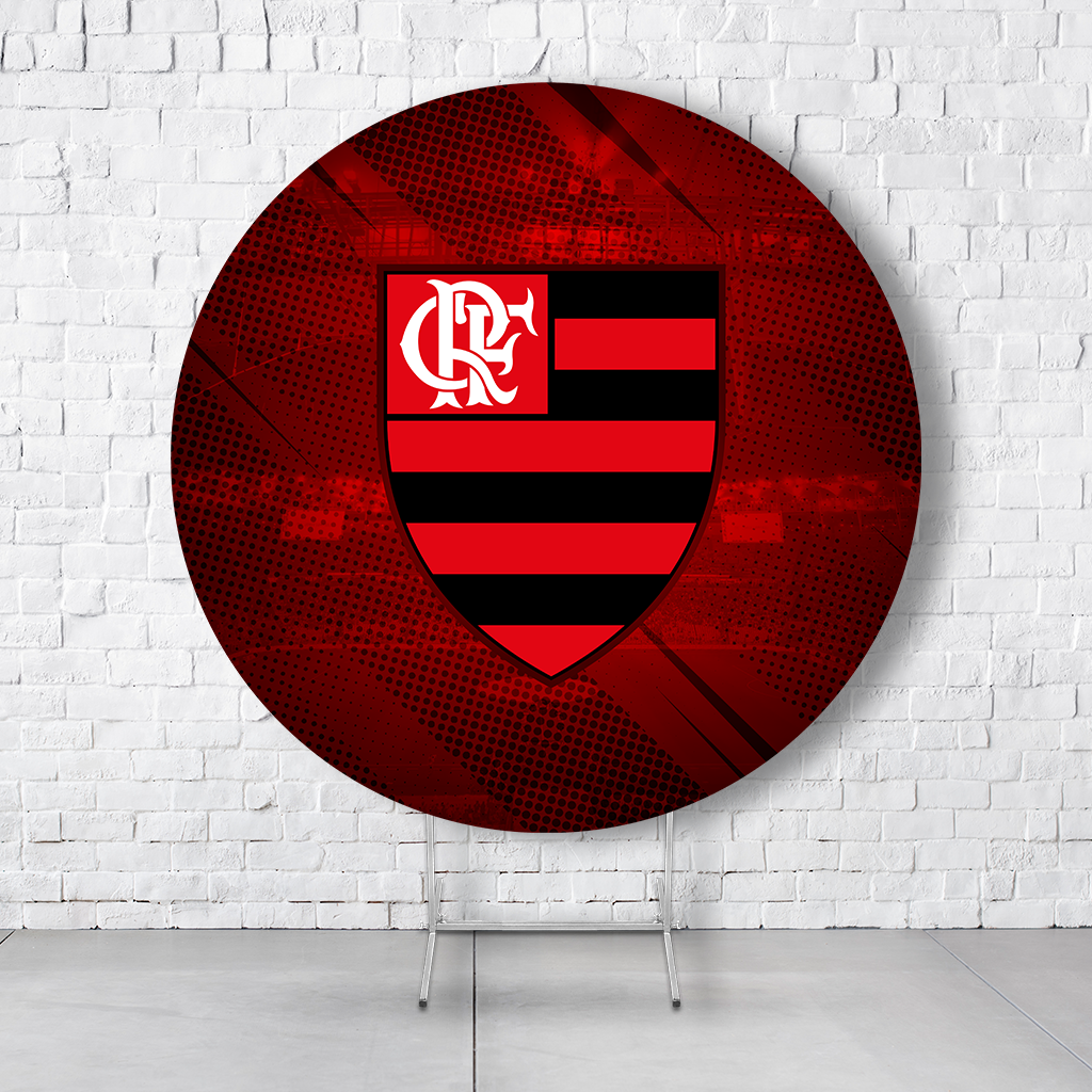 Painel De Festa Redondo Times De Futebol Em Tecido Helanca C/Elástico 1,50x1,50 - Imagem 7