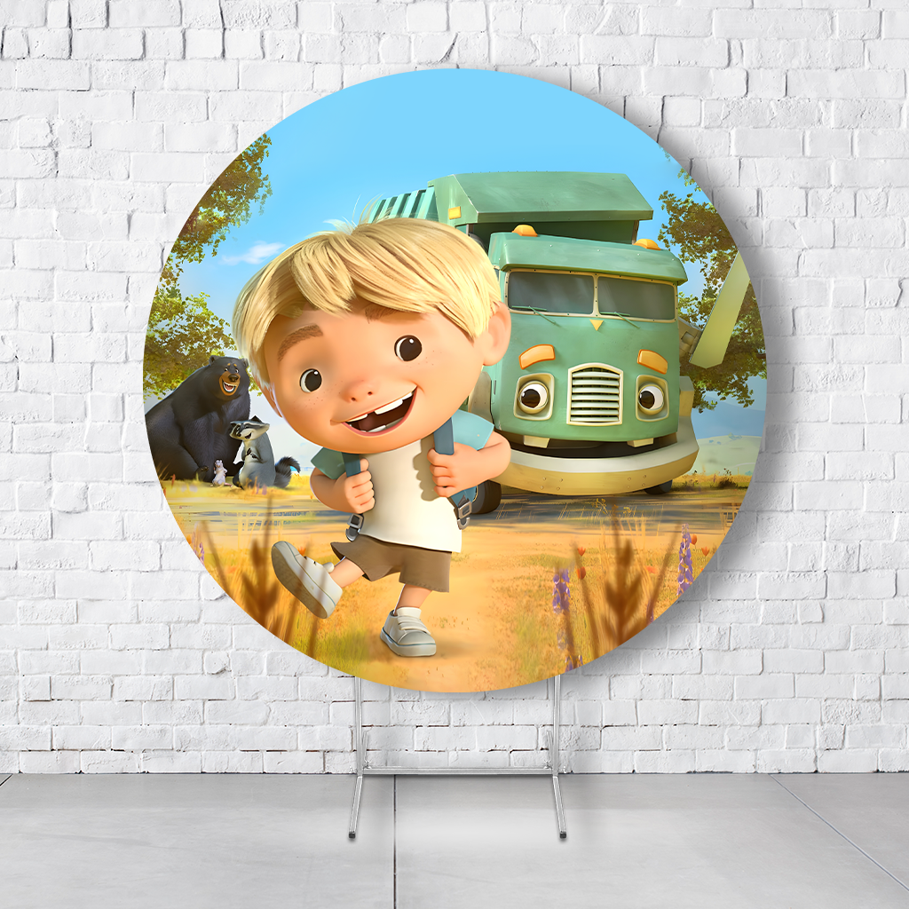 Painel De Festa Redondo Zé Coleta Em Tecido Helanca C/Elástico 1,50x1,50