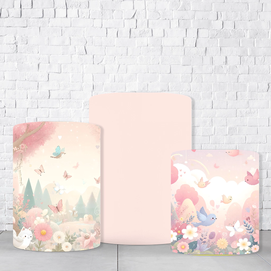 Trio de Cilindros Para Festas Jardim Encantado Em Tecido Helanca C/Elástico