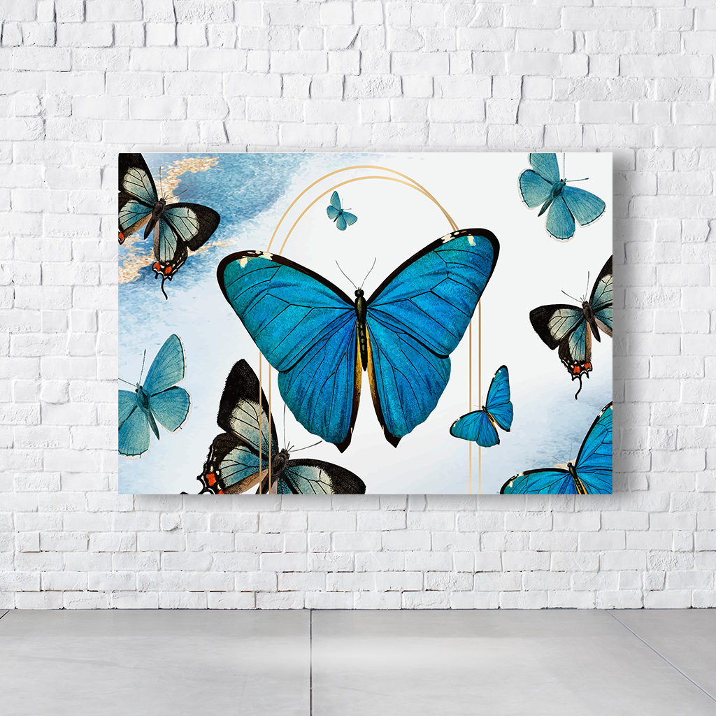 Painel Retangular Tema Borboleta Em Tecido Oxford 100% Poliéster - Imagem 1