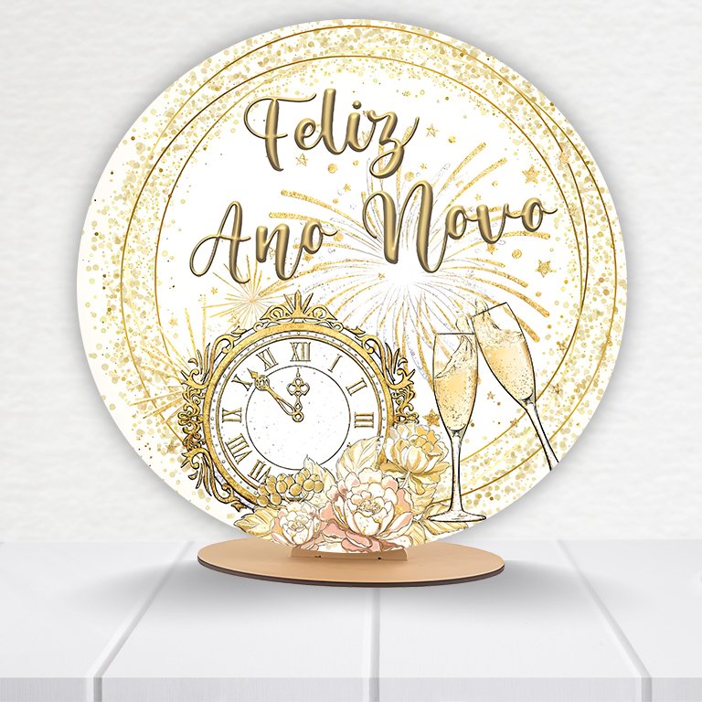 Painel Redondo Ano Novo 50x50cm  PAINEL419 - Imagem 9
