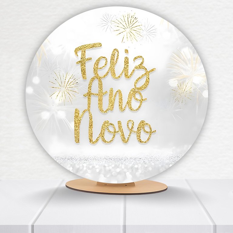 Painel Redondo Ano Novo 50x50cm - Imagem 4