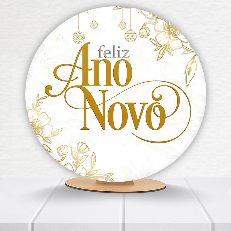 Painel Redondo Ano Novo 50x50cm  PAINEL725
