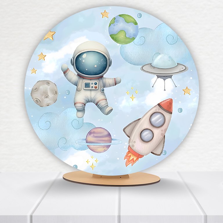 Painel Redondo Astronauta 50x50cm