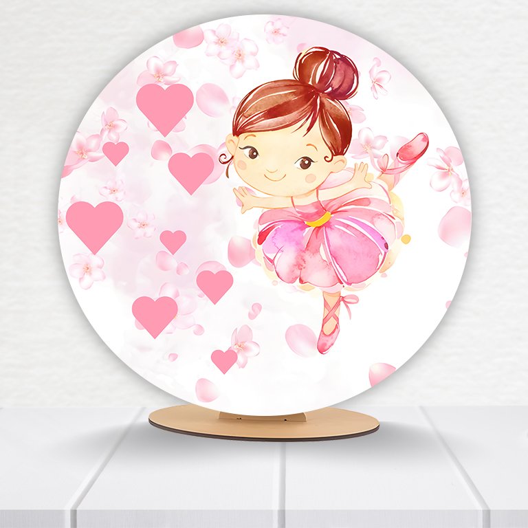 Painel Redondo Bailarina 50x50cm - Imagem 2