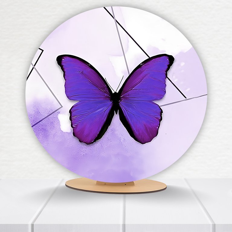 Painel Redondo Borboleta 50x50cm - Imagem 3