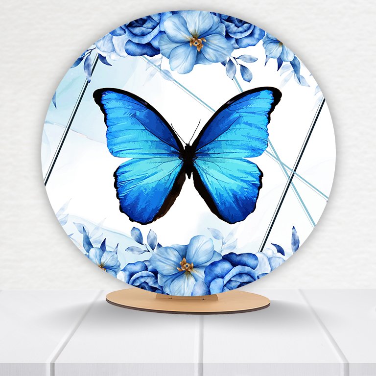 Painel Redondo Borboleta 50x50cm  PAINEL934