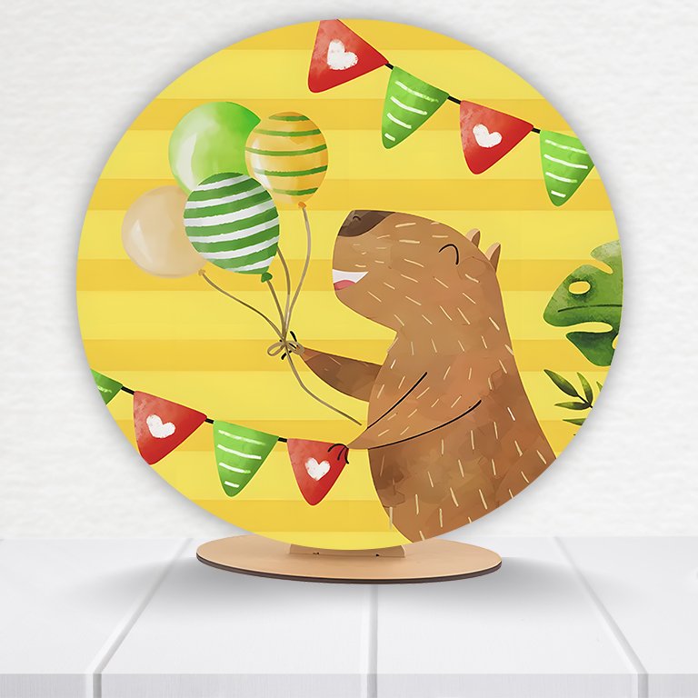 Painel Redondo Capivara 50x50cm - Imagem 11