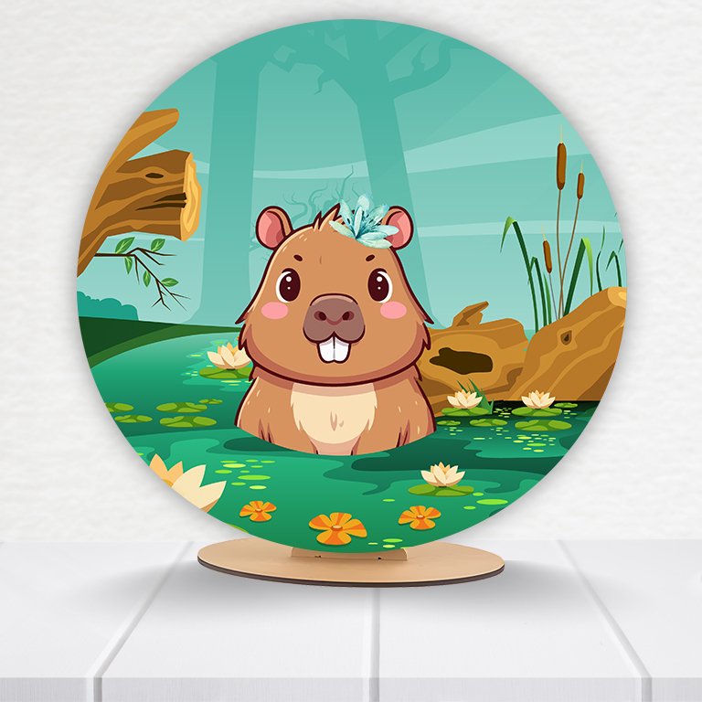 Painel Redondo Capivara 50x50cm - Imagem 5