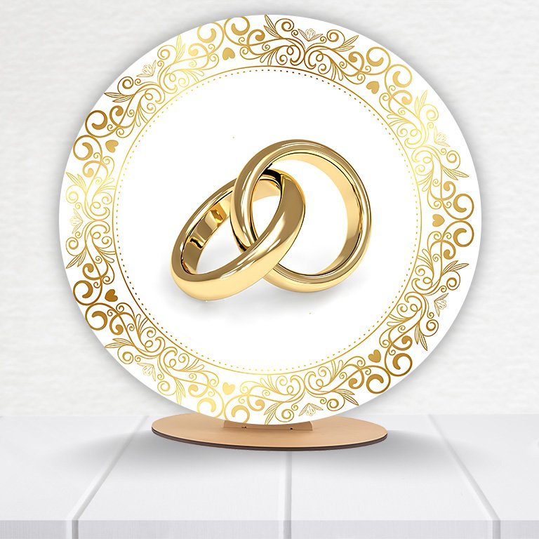 Painel Redondo Casamento 50x50cm - Imagem 3