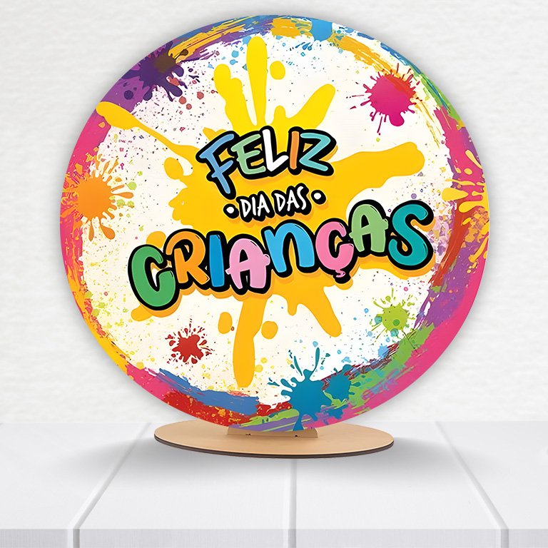 Painel Redondo Dia Das Crianças 50x50cm