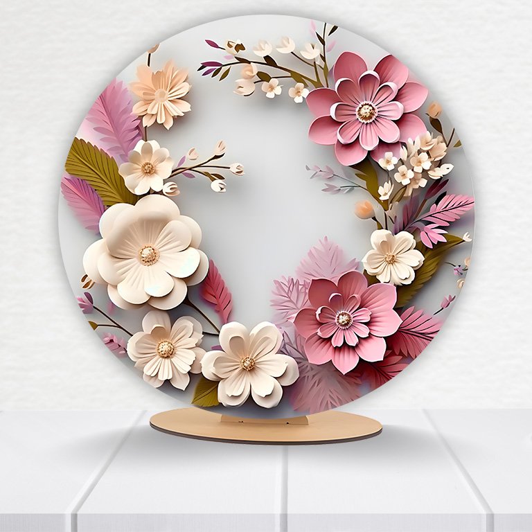 Painel Redondo Flores 50x50cm - Imagem 8