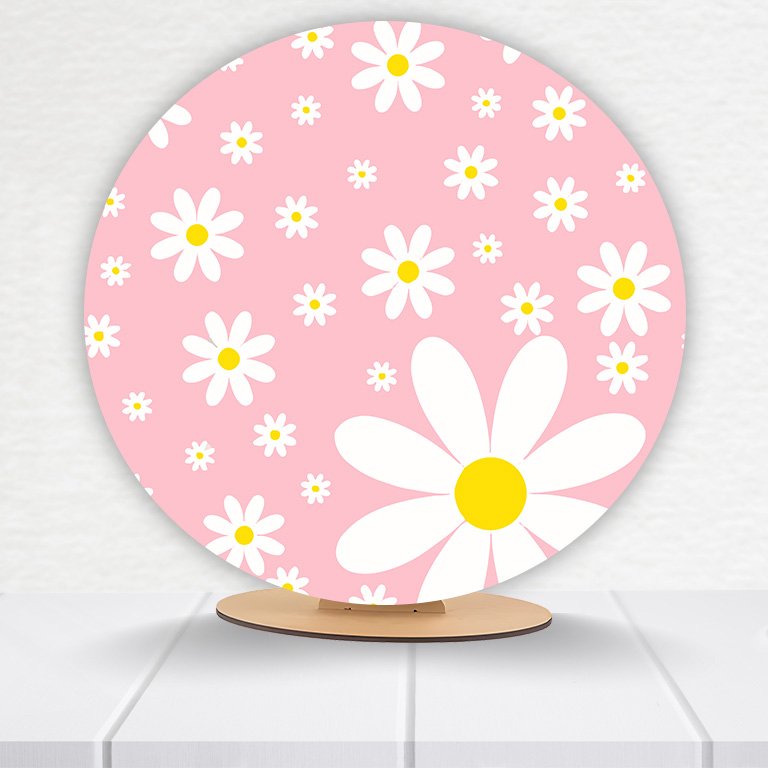 Painel Redondo Flores 50x50cm  PAINEL057