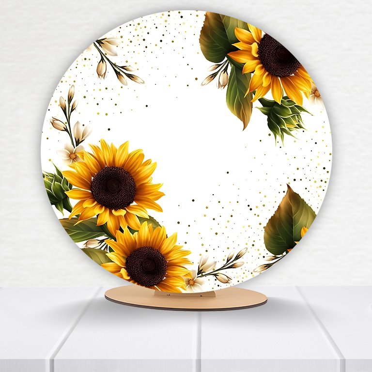 Painel Redondo Flores 50x50cm  PAINEL845 - Imagem 9