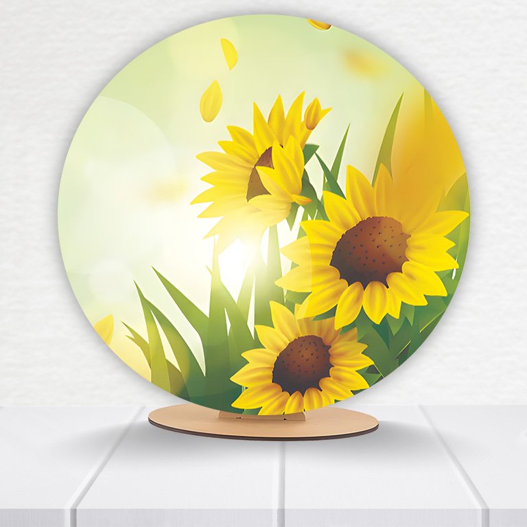 Painel Redondo Flores 50x50cm  PAINEL845 - Imagem 7