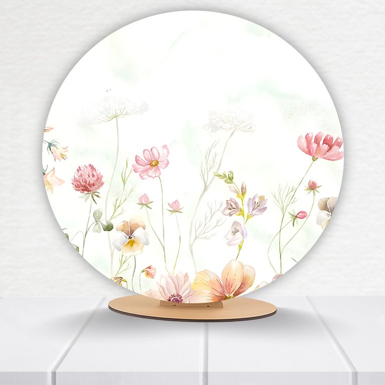 Painel Redondo Flores 50x50cm  PAINEL938 - Imagem 11