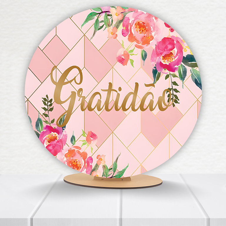 Painel Redondo Gratidão 50x50cm  PAINEL592 - Imagem 12