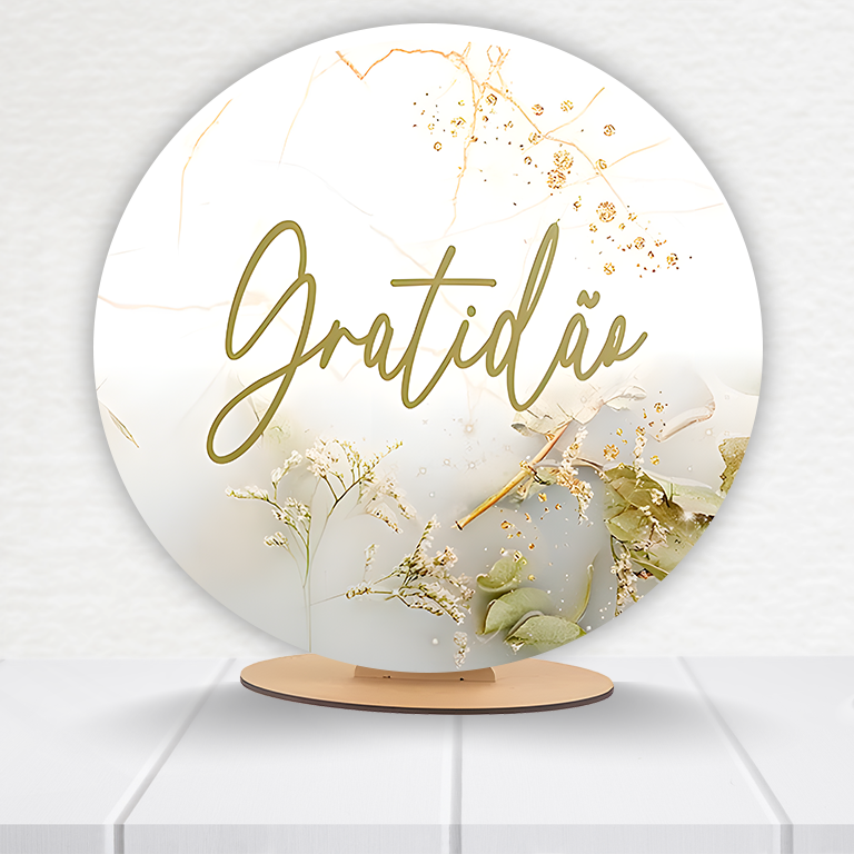 Painel Redondo Gratidão 50x50cm  PAINEL877