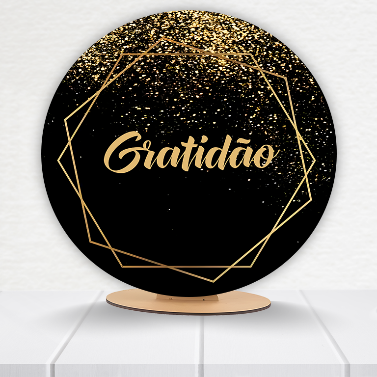 Painel Redondo Gratidão 50x50cm  PAINEL592 - Imagem 3