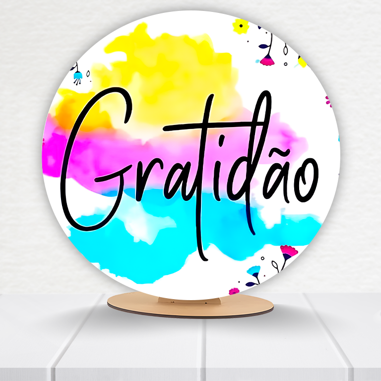 Painel Redondo Gratidão 50x50cm  PAINEL592 - Imagem 9