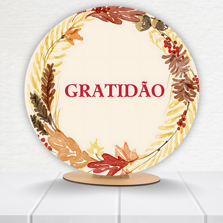 Painel Redondo Gratidão 50x50cm  PAINEL854 - Imagem 12