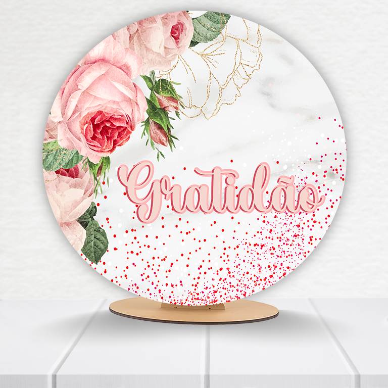 Painel Redondo Gratidão 50x50cm  PAINEL854 - Imagem 4