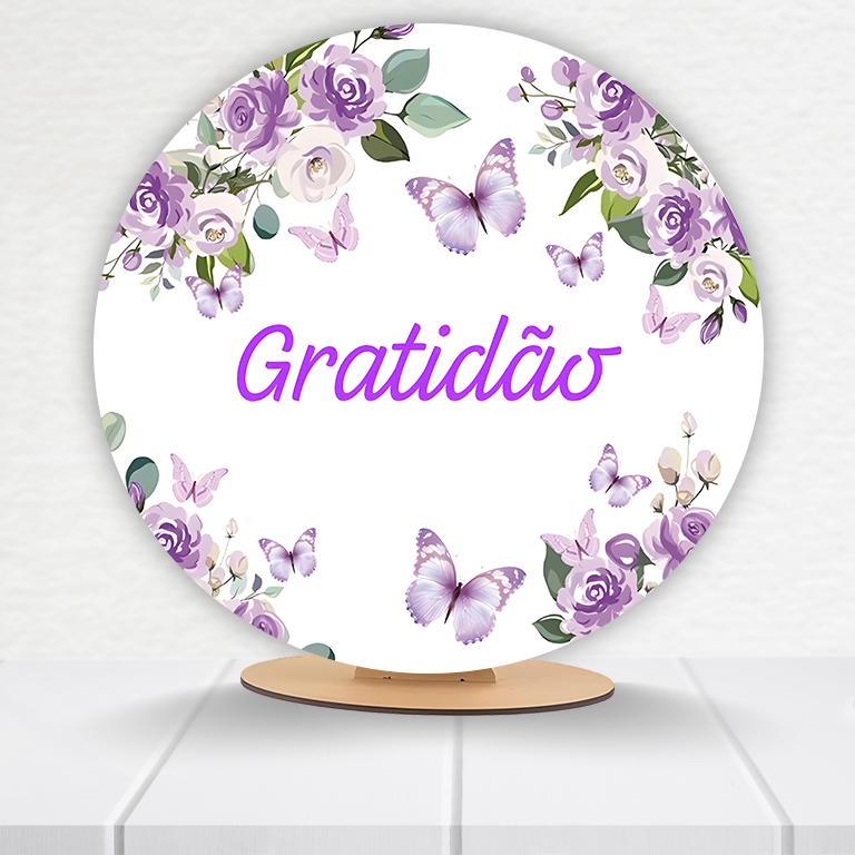 Painel Redondo Gratidão 50x50cm  PAINEL628 - Imagem 12