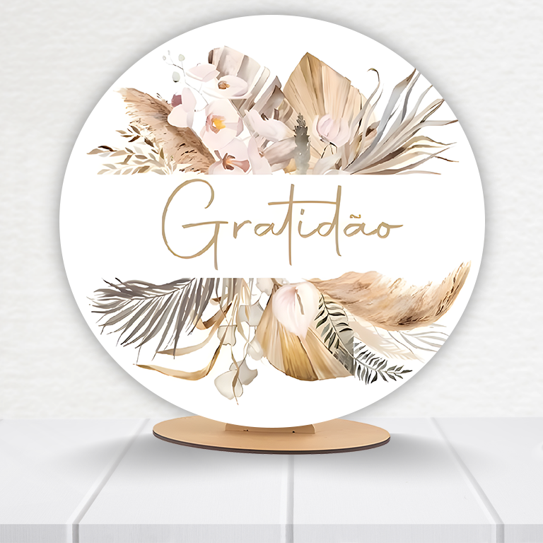 Painel Redondo Gratidão 50x50cm  PAINEL990