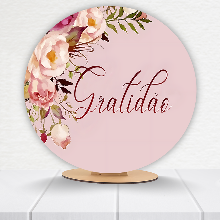 Painel Redondo Gratidão 50x50cm  PAINEL628 - Imagem 15
