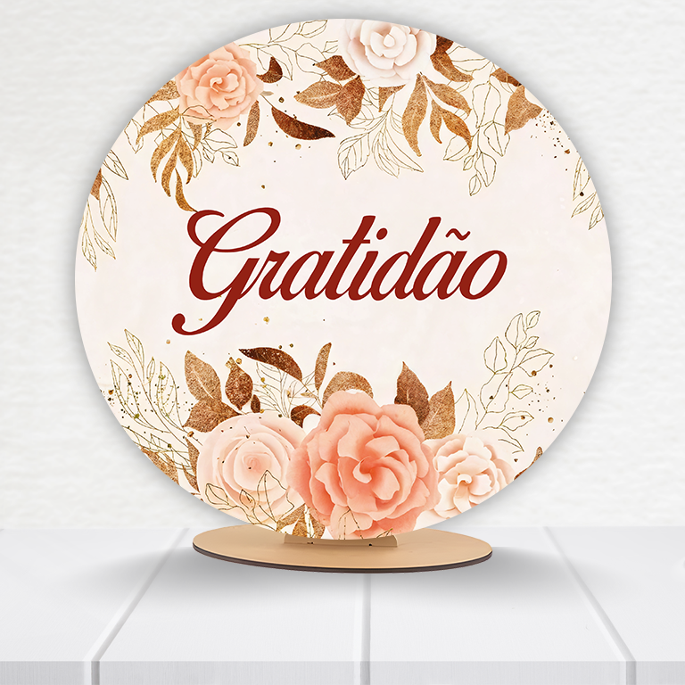 Painel Redondo Gratidão 50x50cm  PAINEL628 - Imagem 2