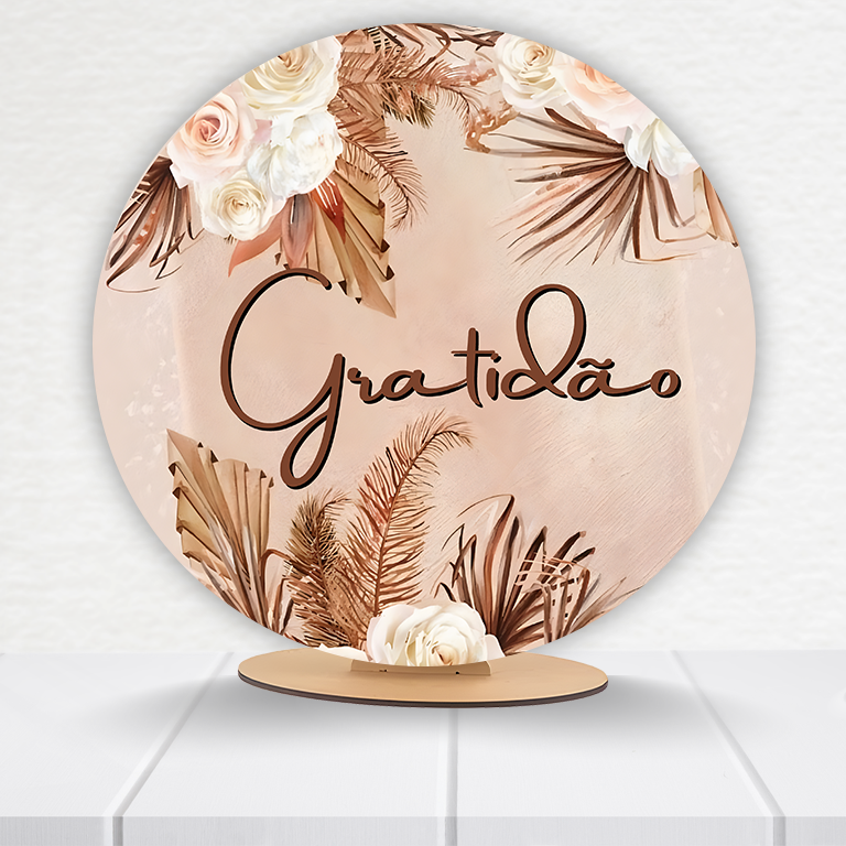 Painel Redondo Gratidão 50x50cm  PAINEL164 - Imagem 9