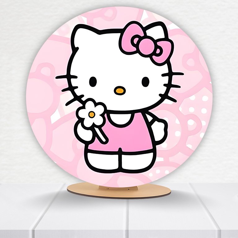 Painel Redondo Hello Kitty 50x50cm  PAINEL960 - Imagem 12